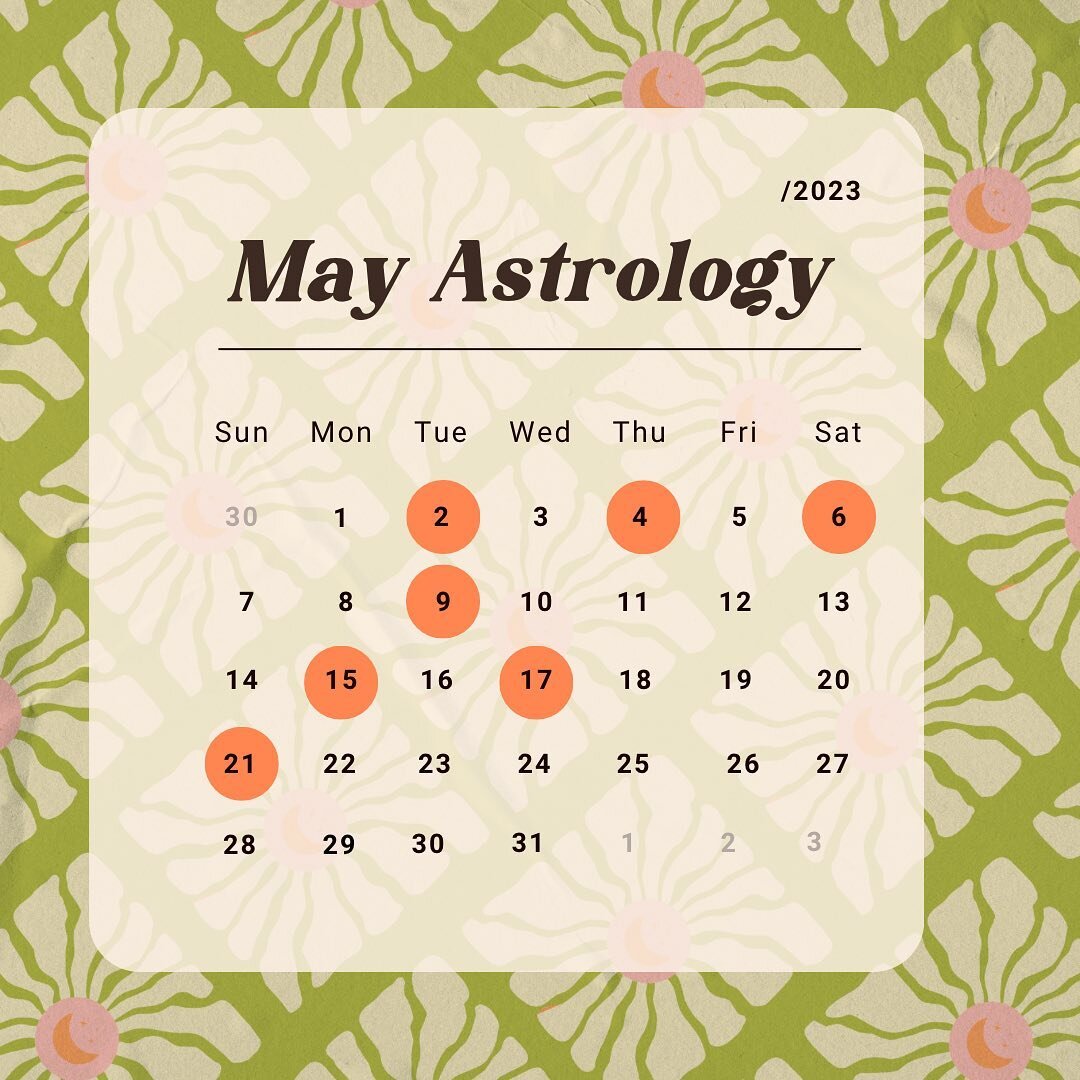 How is it May already?!? The big event of the month is this week&rsquo;s Scorpio Lunar Eclipse but I dunno I&rsquo;m kinda vibing on May 4, 9, 17 and 21.