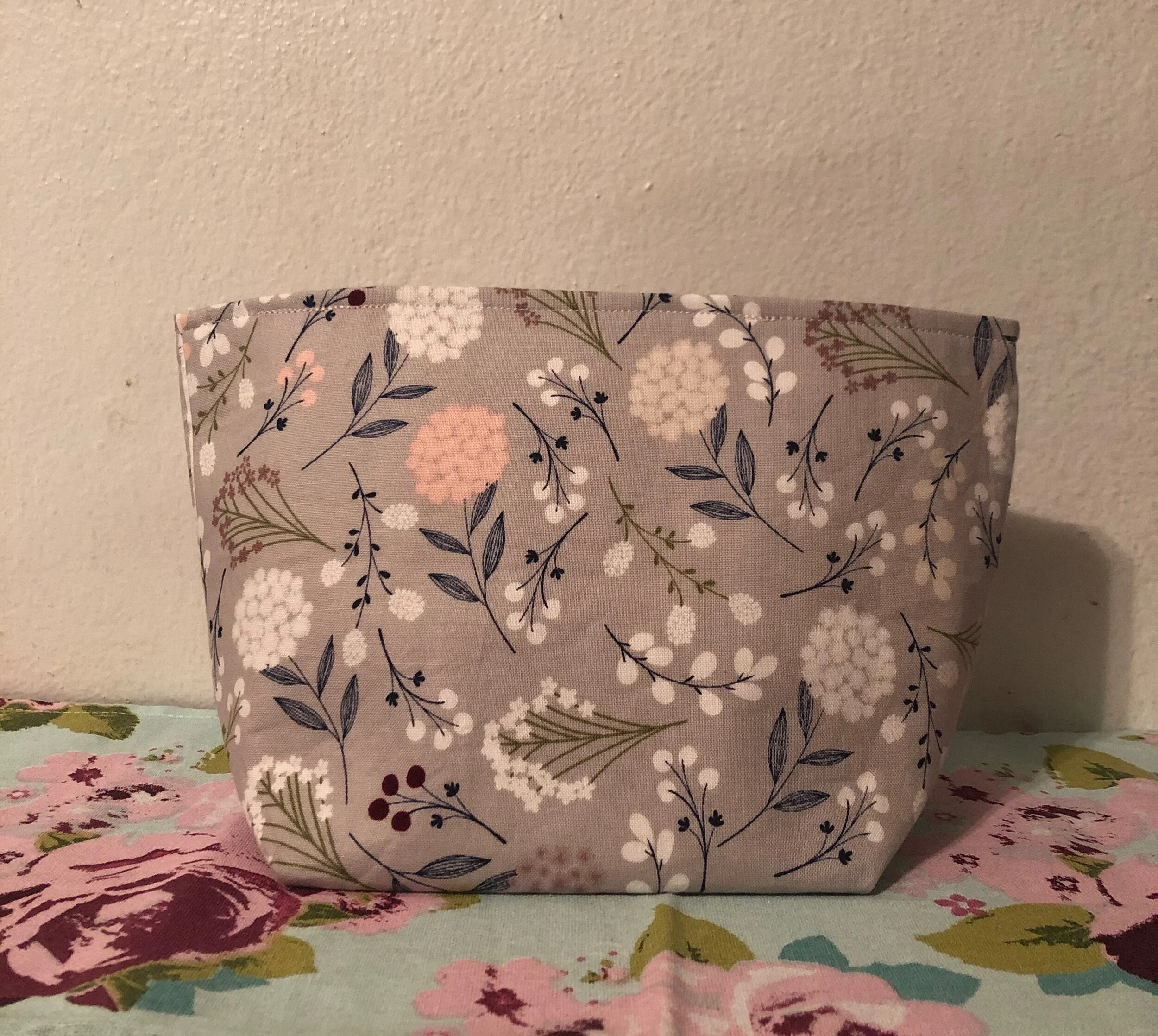  Avery's Nest Floral Grey Basket $12.00 Sold Out