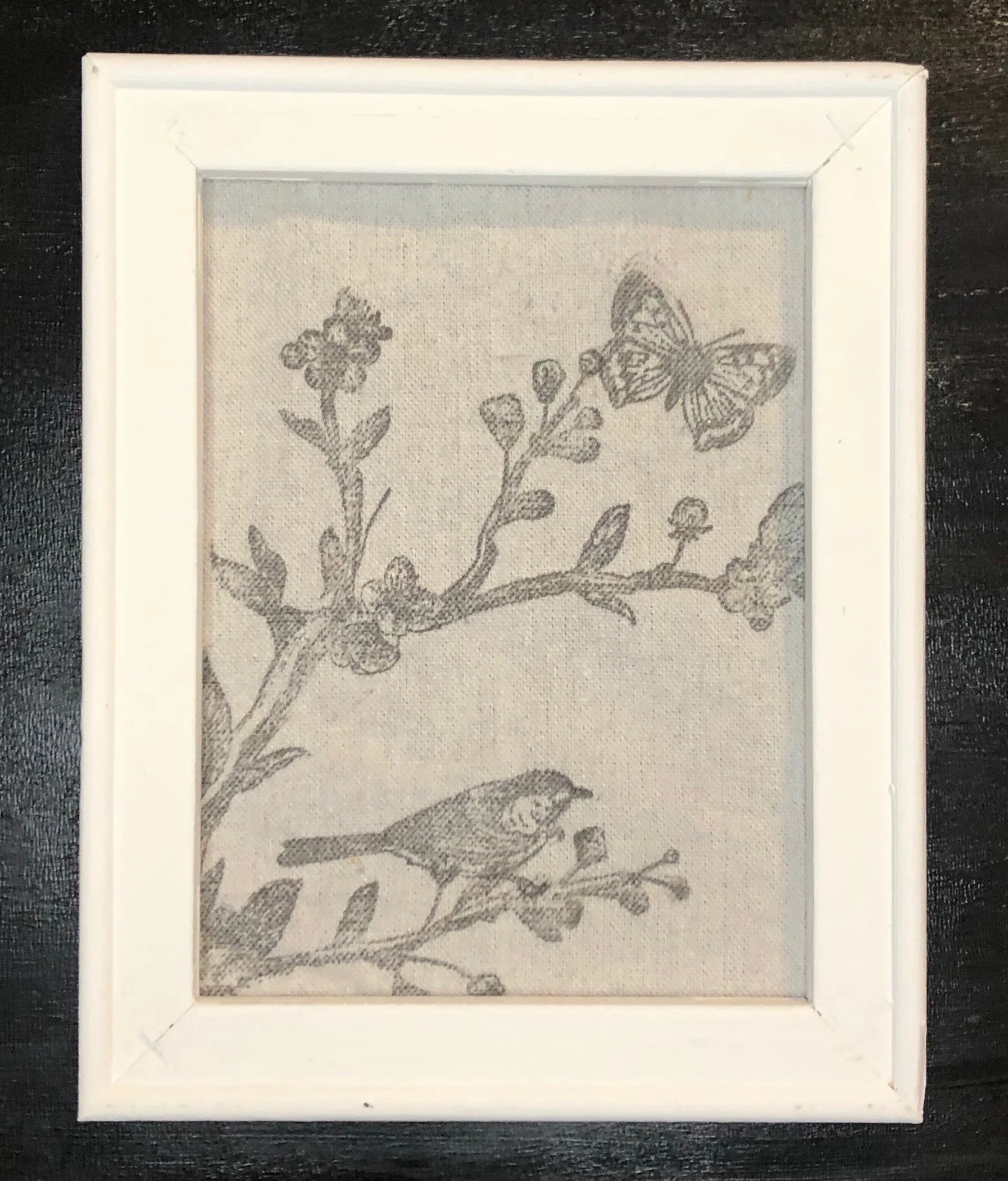 Butterfly &amp; Bird Canvas on Wooden Frame $8.00 