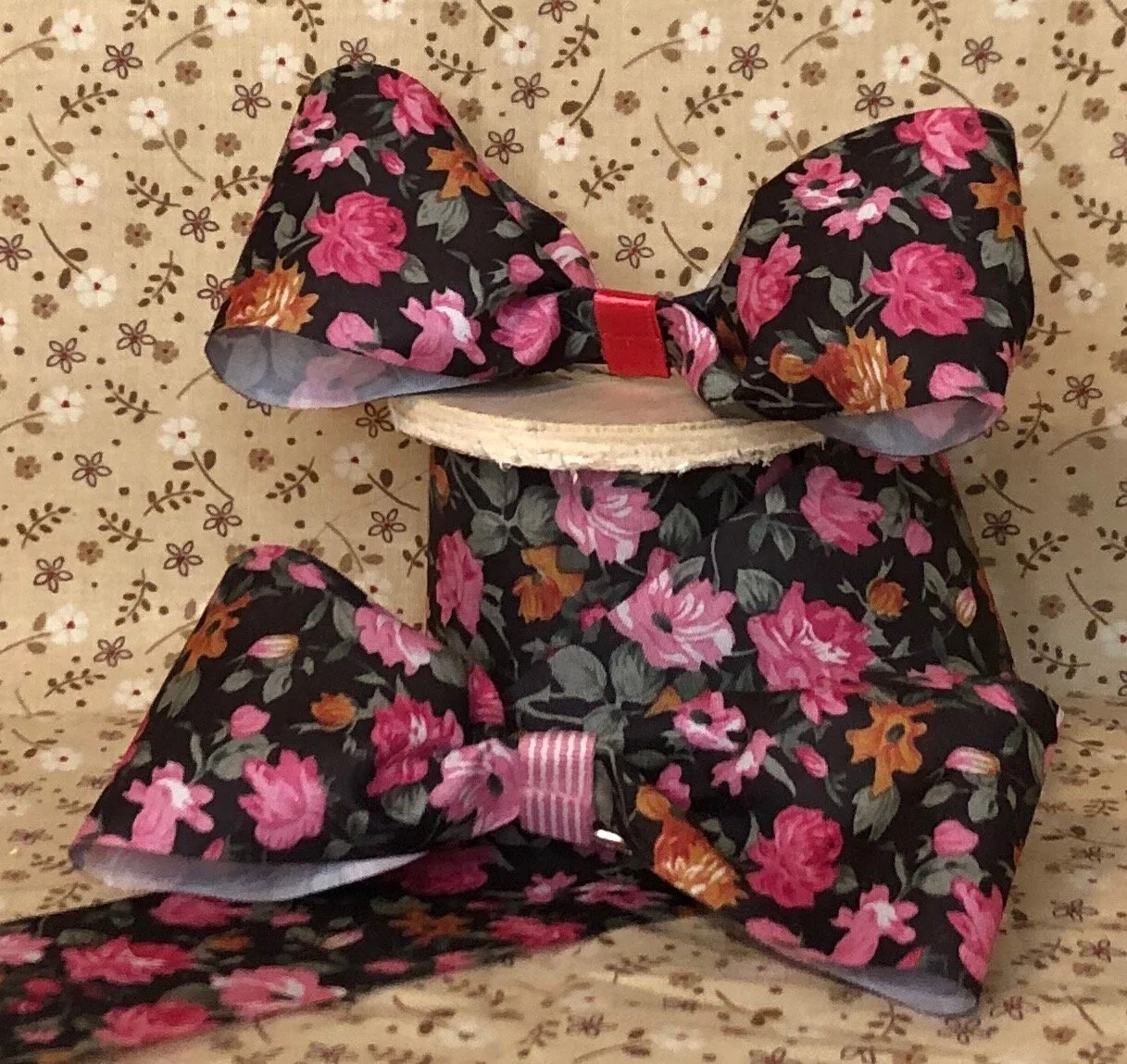 Magenta Floral Hair Bow $4.00