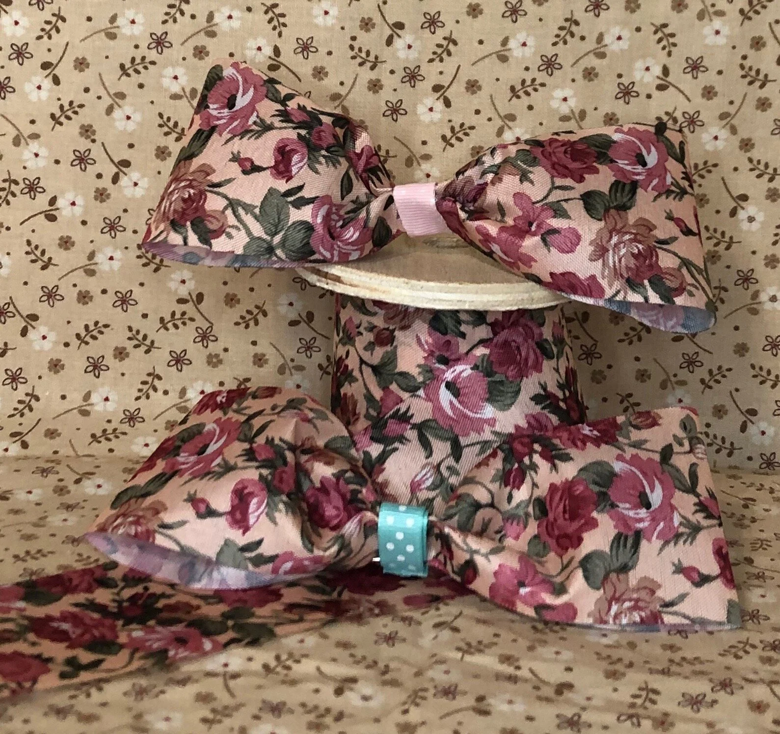  Blush Pink Floral Hair Bow $4.00