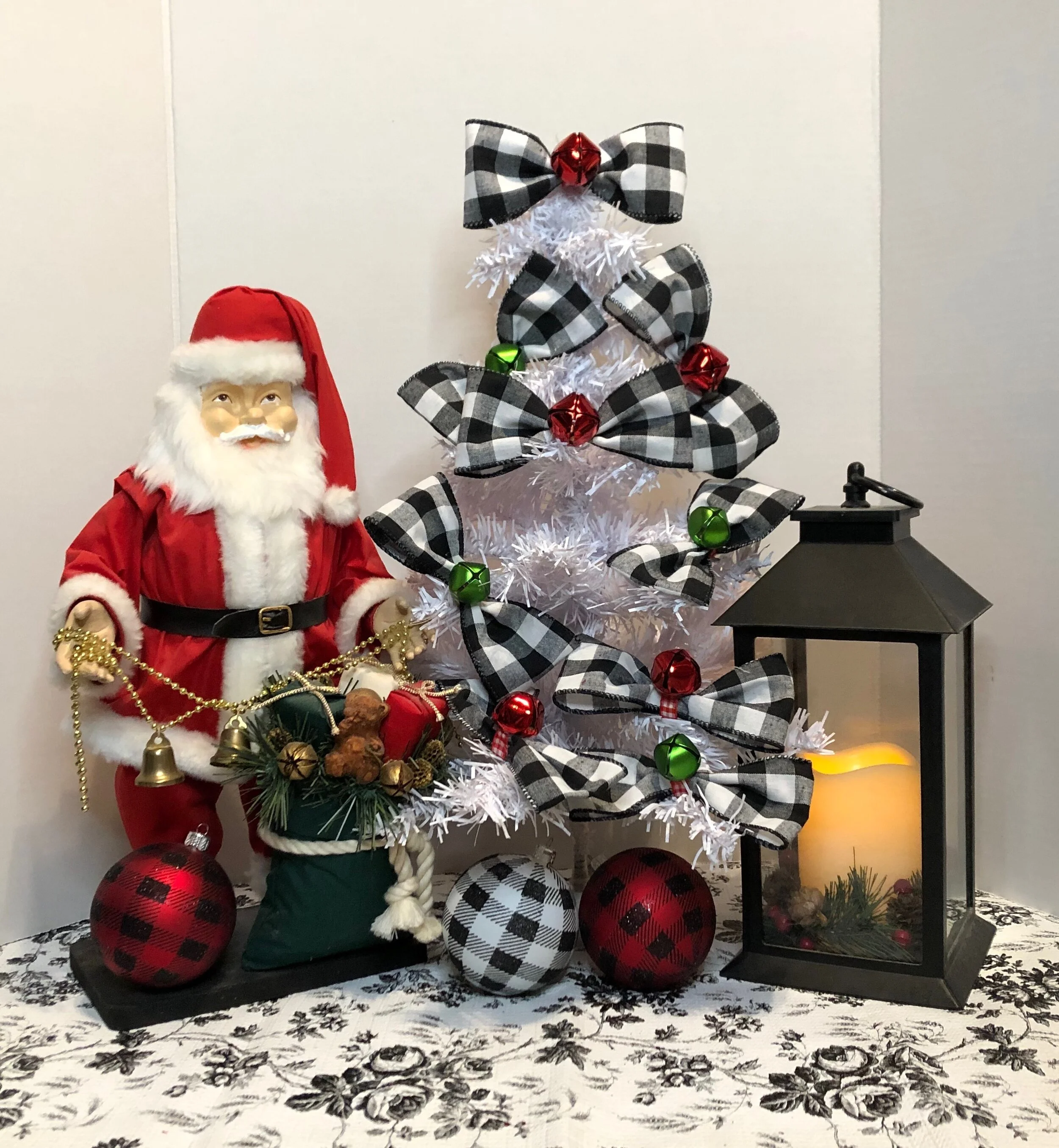 Jingle Bells Buffalo Plaid Bow Ornaments $19.00 (Set of 4)