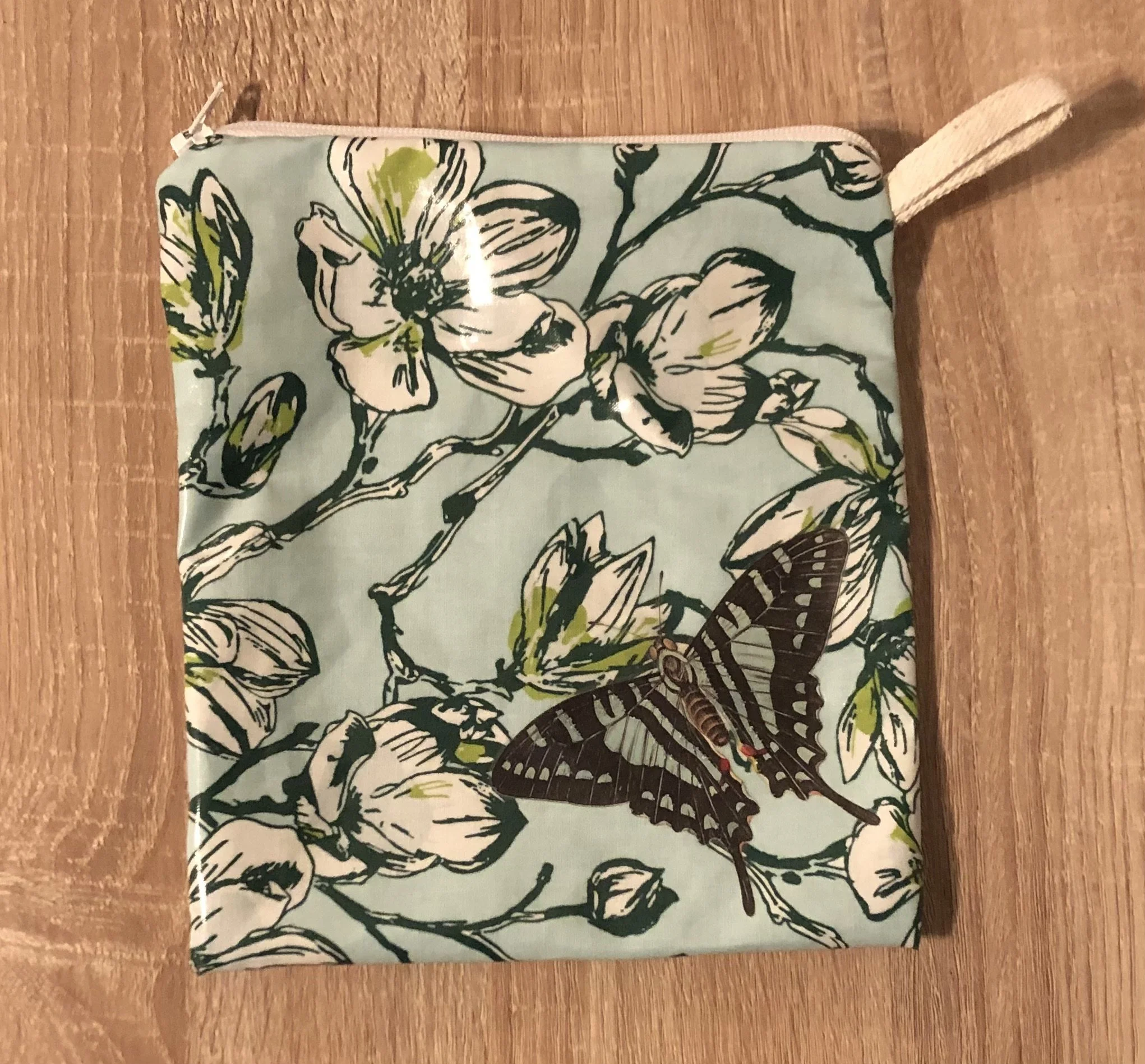 Magnolia Flowers &amp; Butterfly Beverley  Makeup Pouch Design #2 $7.00