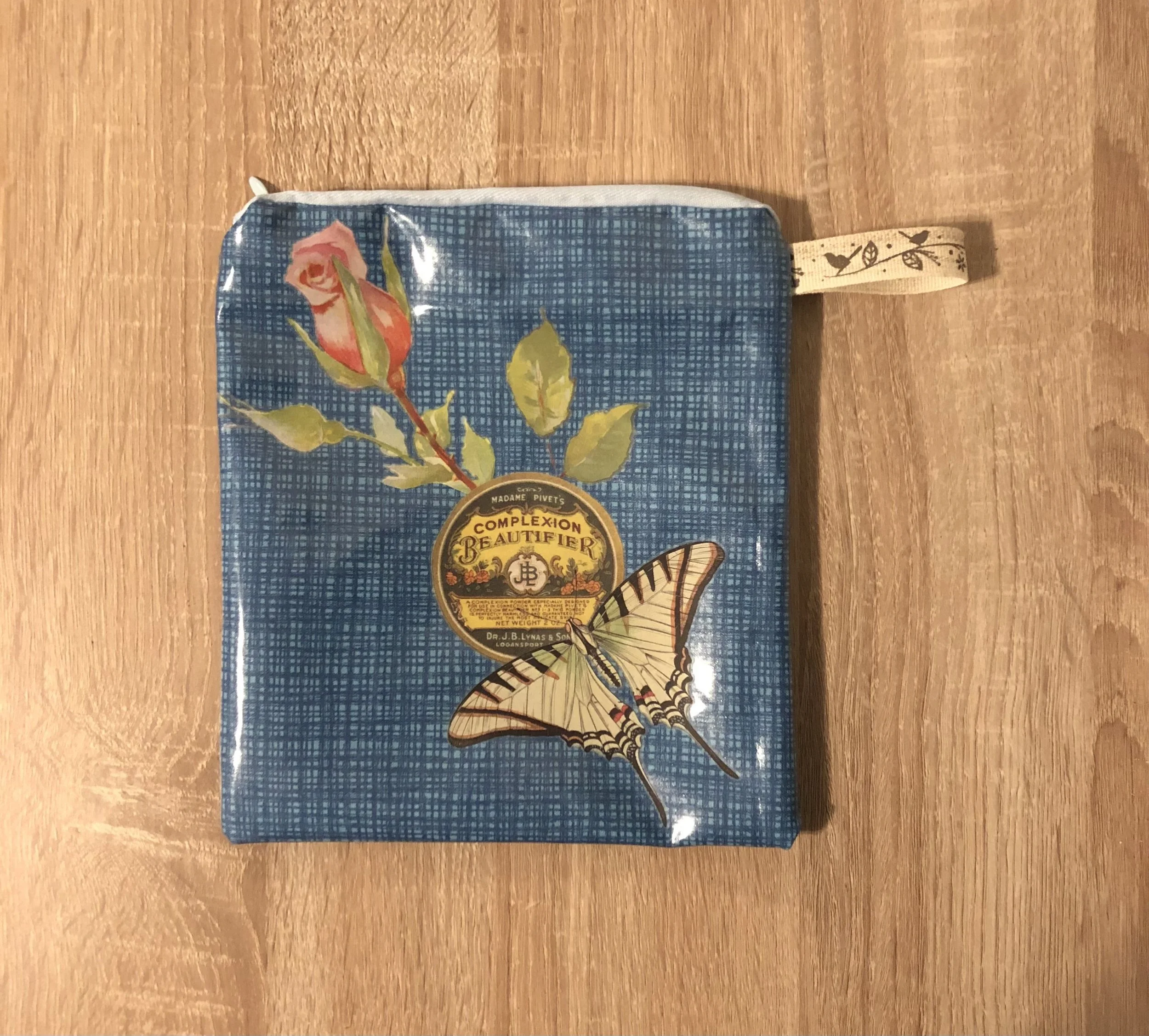 Red Rose Bud &amp; Butterfly Beverley Makeup Pouch $8.00 SOLD OUT