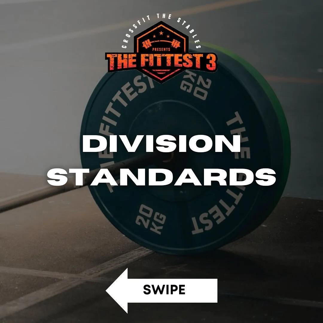 Please read through the division standards before registering your team 💪🏼

Please note: the division standards above are a guide on where we advise your level of fitness should be at and does not necessarily mean any of the above movements/weights