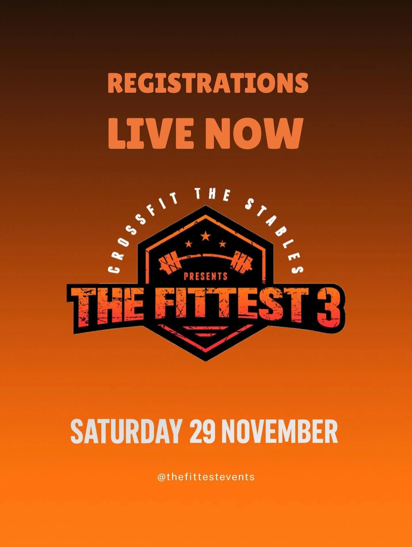 REGOS ARE LIVE! ⚡️

Get in quick to secure your spot 💪🏼

Link in bio to register 🔥