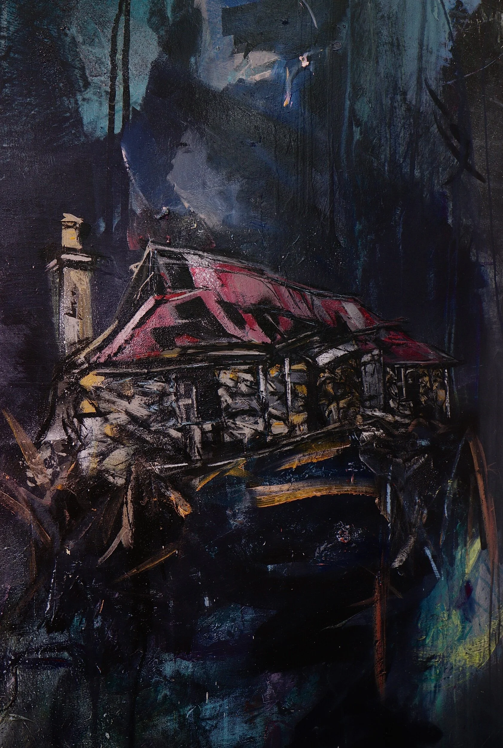 Rose the boat - Quidnish - Harris - 117cm x 76. Mixed media on canvas