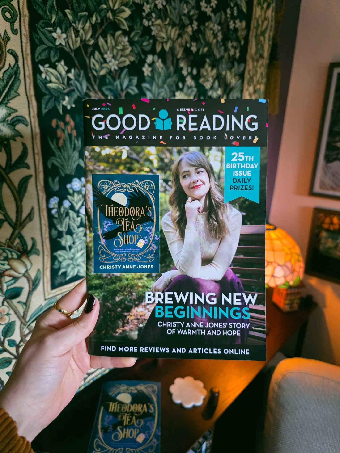 Thanks for having me @goodreadingmag !! ✨

(None of this is real. What do you mean I was on the COVER OF A MAGAZINE 💀💀💀💀)

Head to Good Reading Magazine's website to read the interview! I'll link it in my stories for anyone who wants to check it 