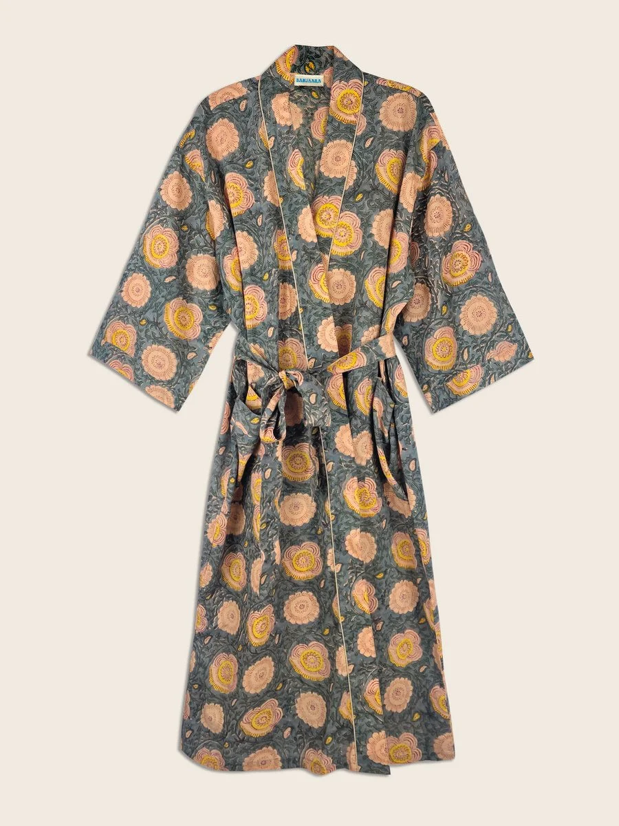 Meadow Block Print Robe