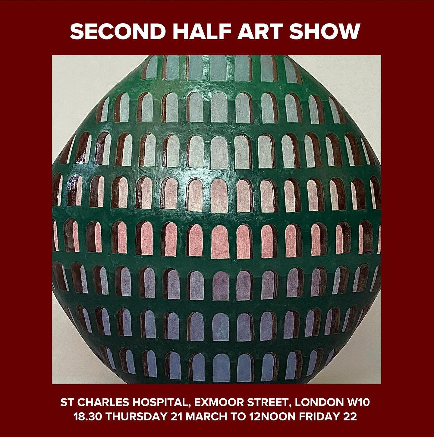 I&rsquo;m delighted to be showing pieces in the Second Half Art Show, open from 18.30 on Thursday 21 March through to 12noon on 22 March, at St Charles Hospital, Exmoor Street, London W10. 
Do come along! 

 #pottery #ceramics #ceramica #keramic #ker