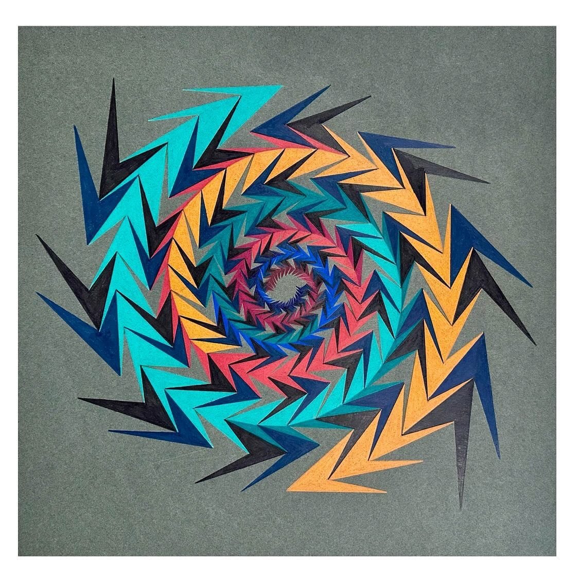 2/3 drawing in the series called the Dawn of Light. 
Although these drawings have moved on some, the original inspiration was the NASA images of the explosion of heat that created our universe 13.7 billion years ago. 
These drawings are complementary