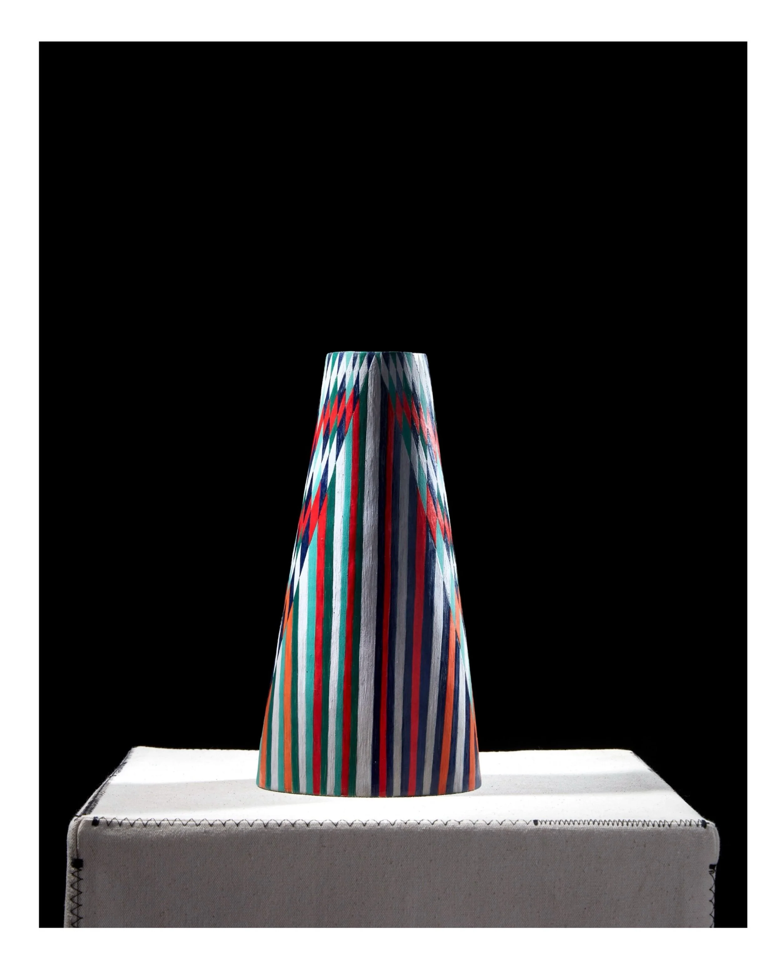 1/3 A Frustum with a woven pattern, shown at the OXO Gallery in June this year. 
#frustum #carolinecoleceramics @oxotowerwharf  #ceramics