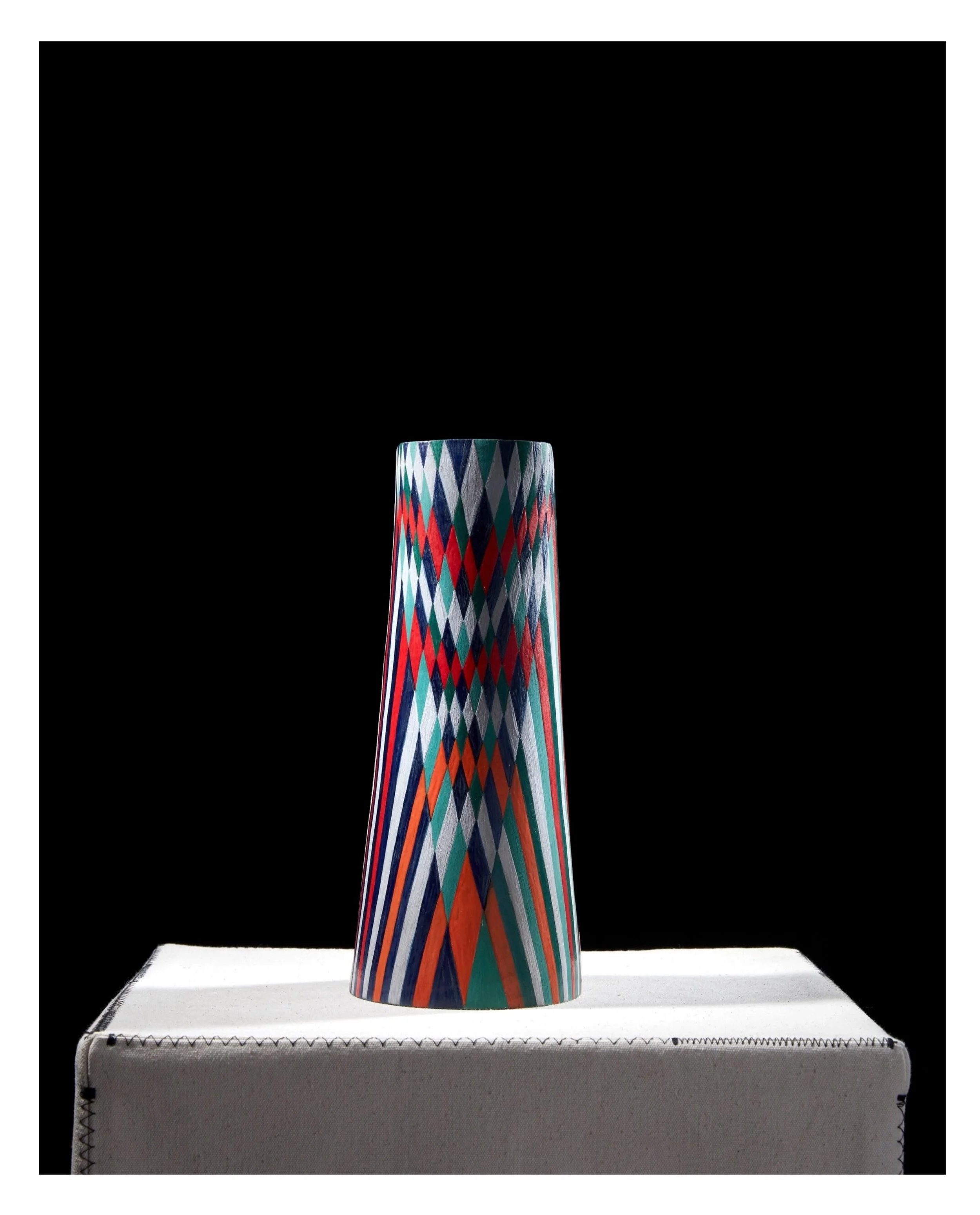 3/3 A Frustum with a woven pattern, shown at the OXO Gallery in June this year. 
#frustum #carolinecoleceramics @oxotowerwharf  #ceramics