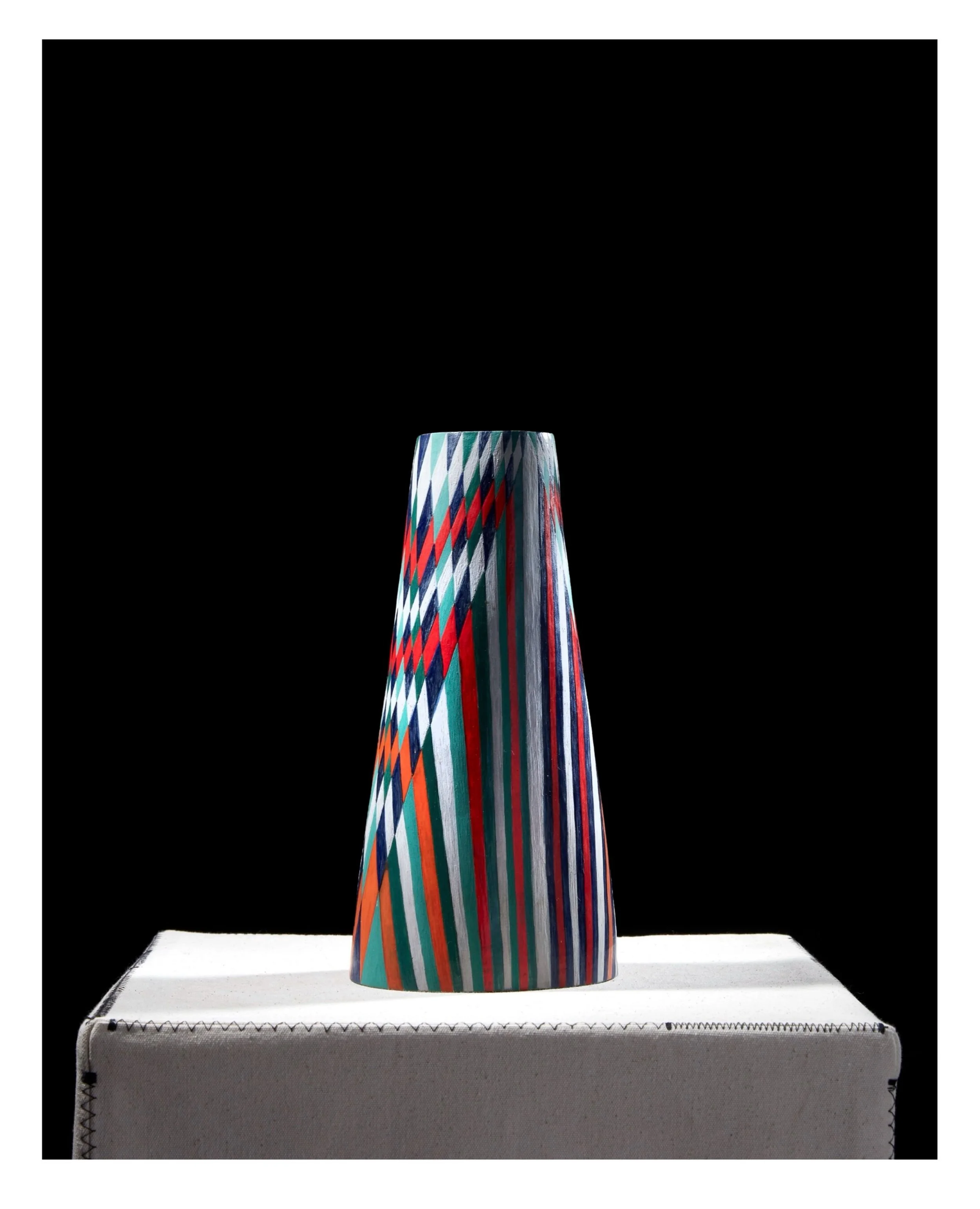 2/3 A Frustum with a woven pattern, shown at the OXO Gallery in June this year. 
#frustum #carolinecoleceramics @oxotowerwharf  #ceramics