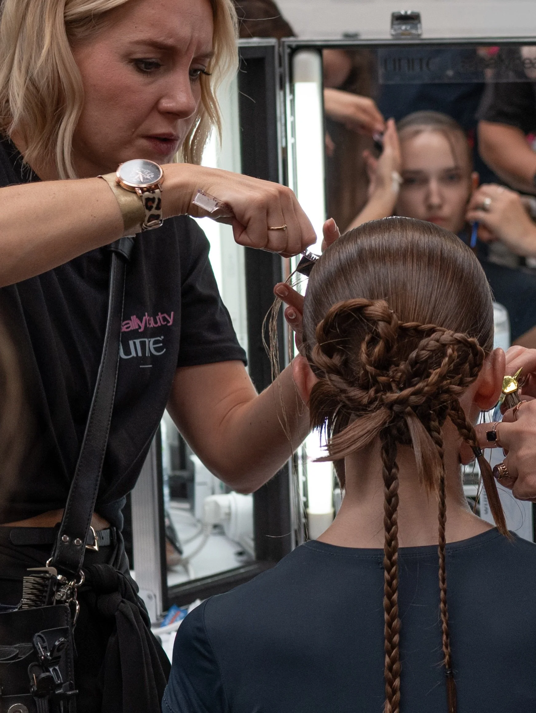 BEHIND THE SCENES WITH SALLY BEAUTY
Where the catwalk looks begin.

Backstage at Fashion Scout with Official Hair Sponsor Sally Beauty x UNITE Hair, as the hair teams shape the looks before they hit the catwalk.

Hair direction led by Narad Kutowaroo