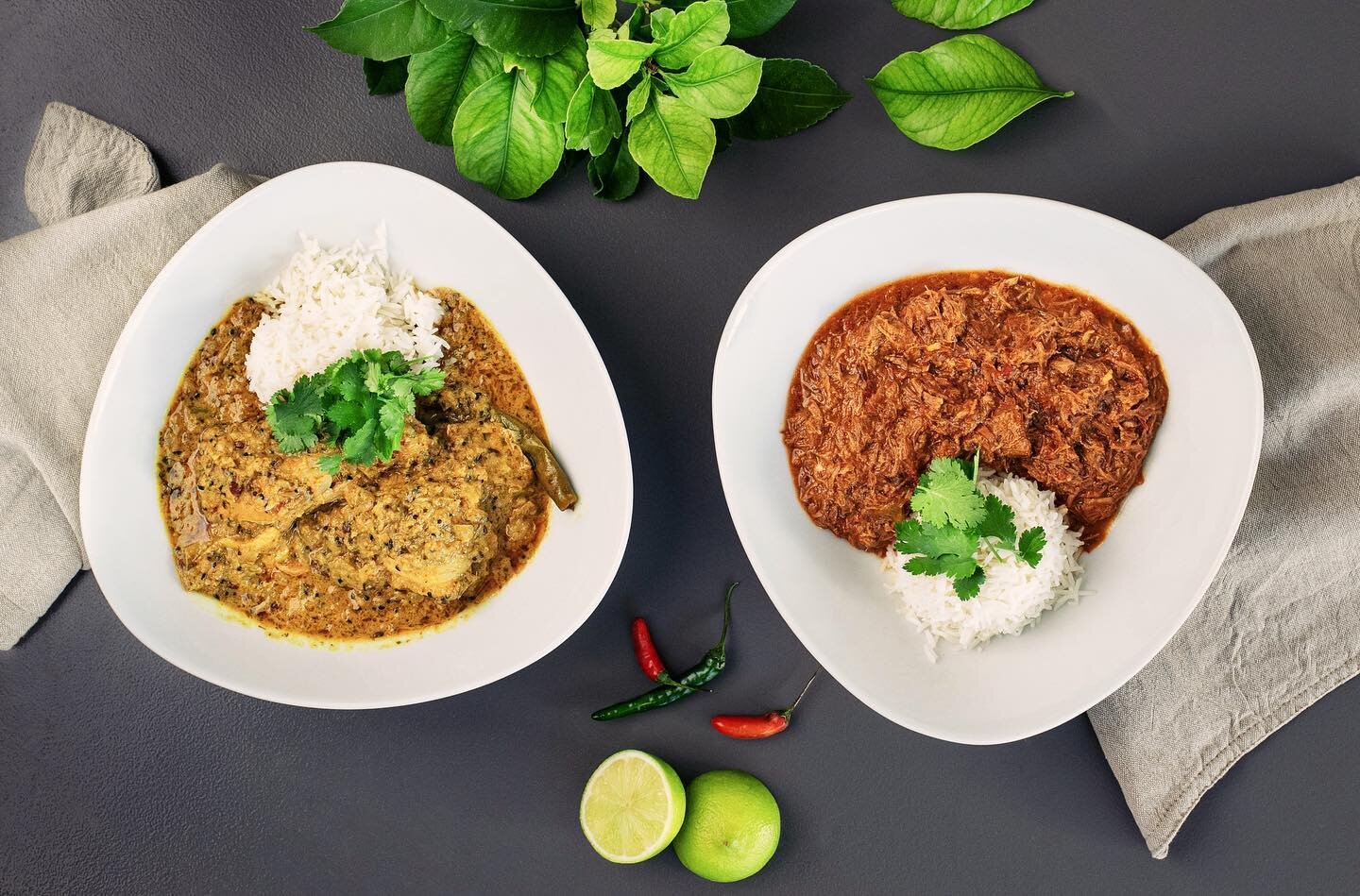Our slow food stars - Cape Malay Chicken Curry and Rogan Josh Lamb Curry 🌶 Our food choices affect the world around us, that&rsquo;s why we use @fenshams_sa pasture raised chicken and only the best ethical local produce.