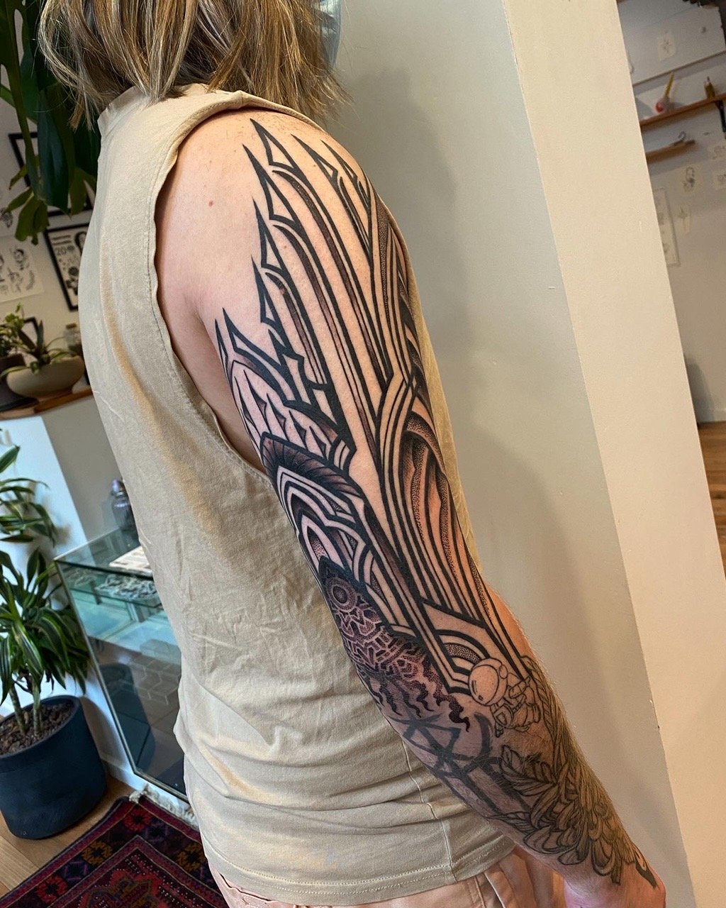 12 years old Wanting to reworkcover up and finish my half sleeve Any  ideas on how to reworkcover this up while adding the inner arm and rest of  the arm to the