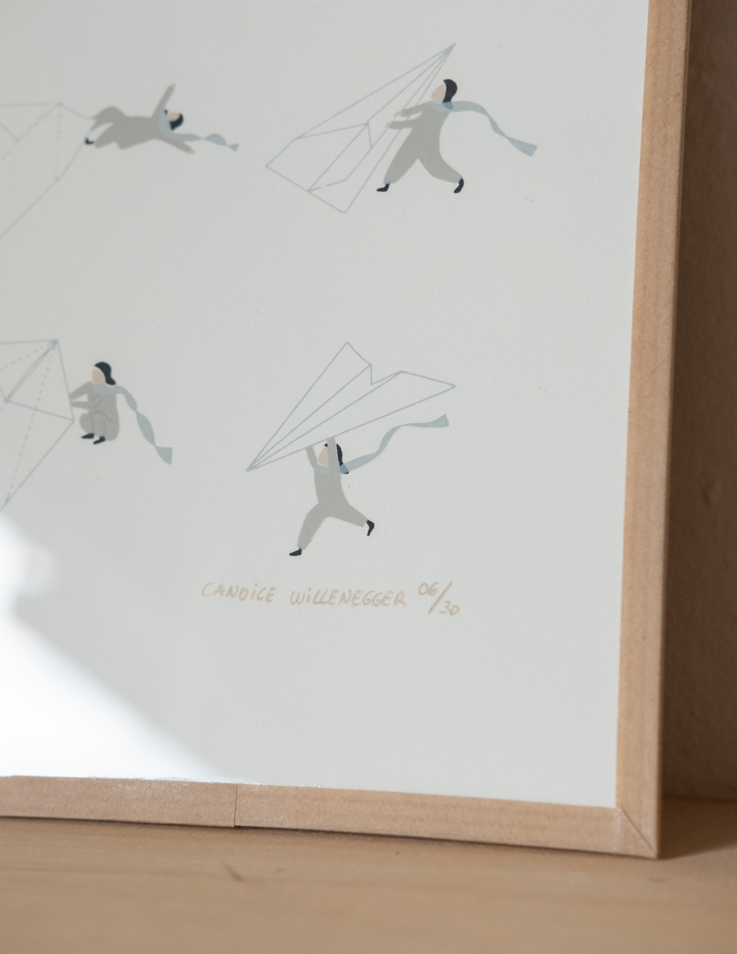 sérigraphie L'avion origami