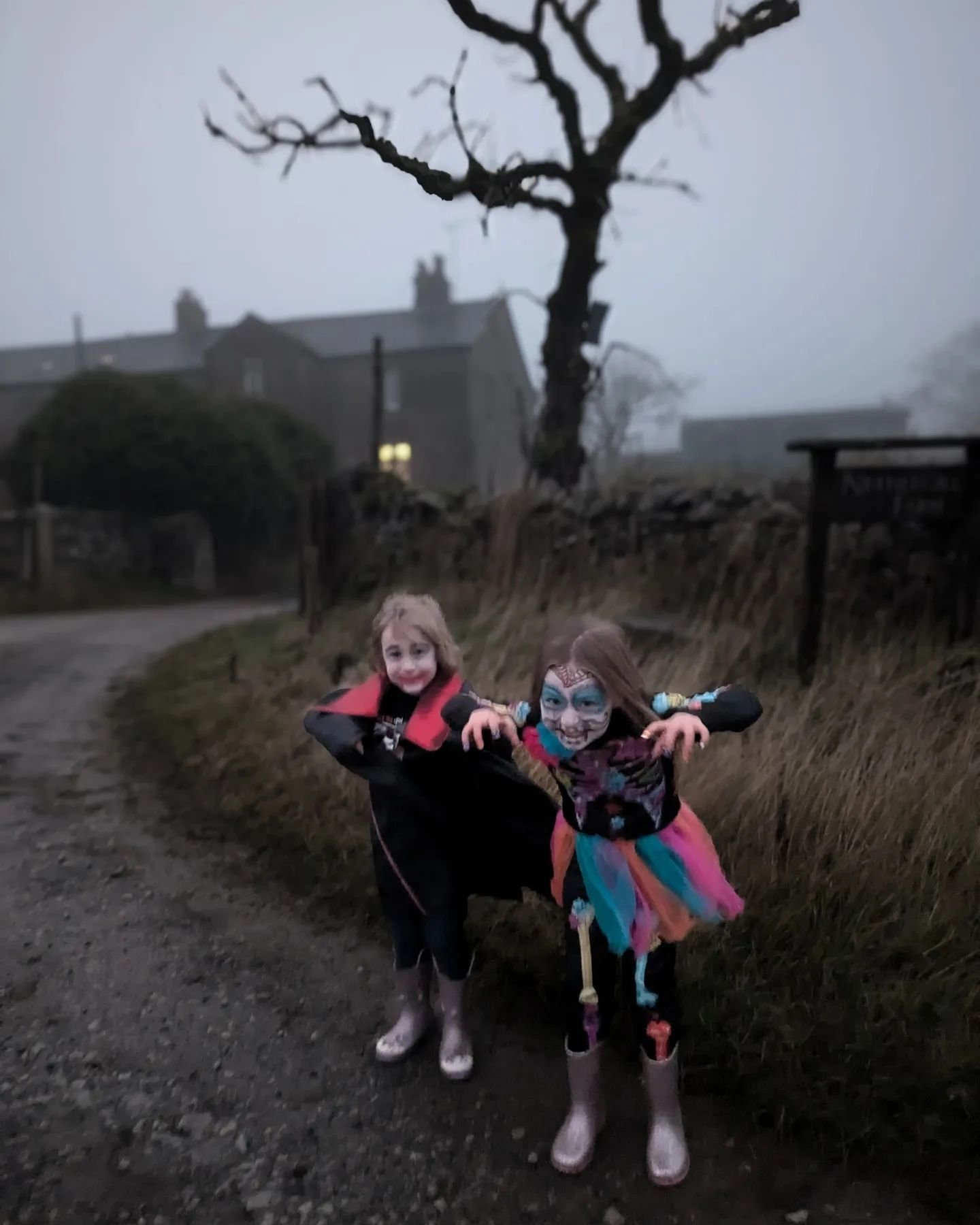 Happy Halloween from the @yorkshiredales and Nethergill Farm 👻🎃 

The weather certainly got the memo. Very spooky atmospheric evening to go trick or treating. Beware Oughtershaw and Hawes.