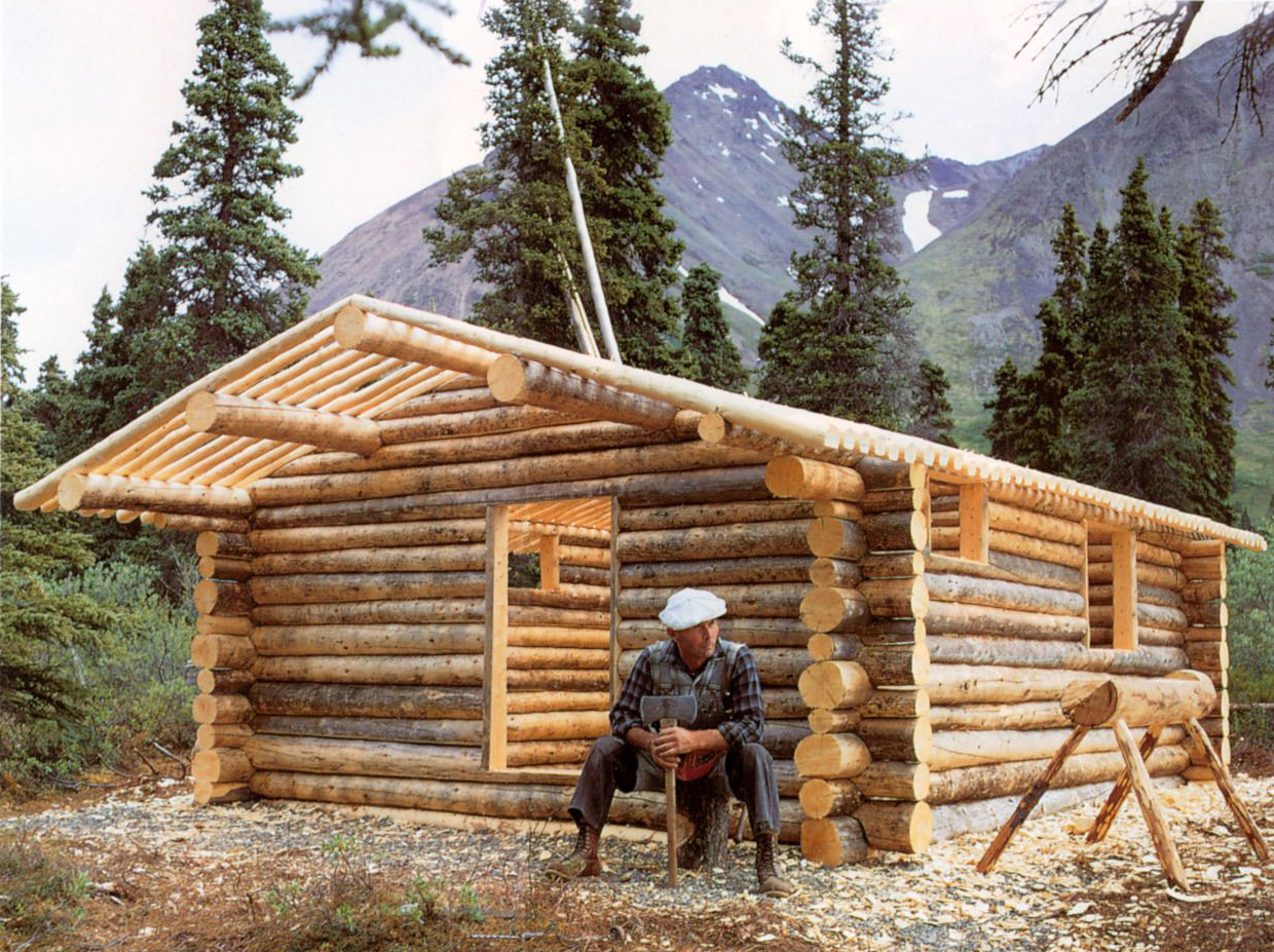  Dick outside his self built cabin 
