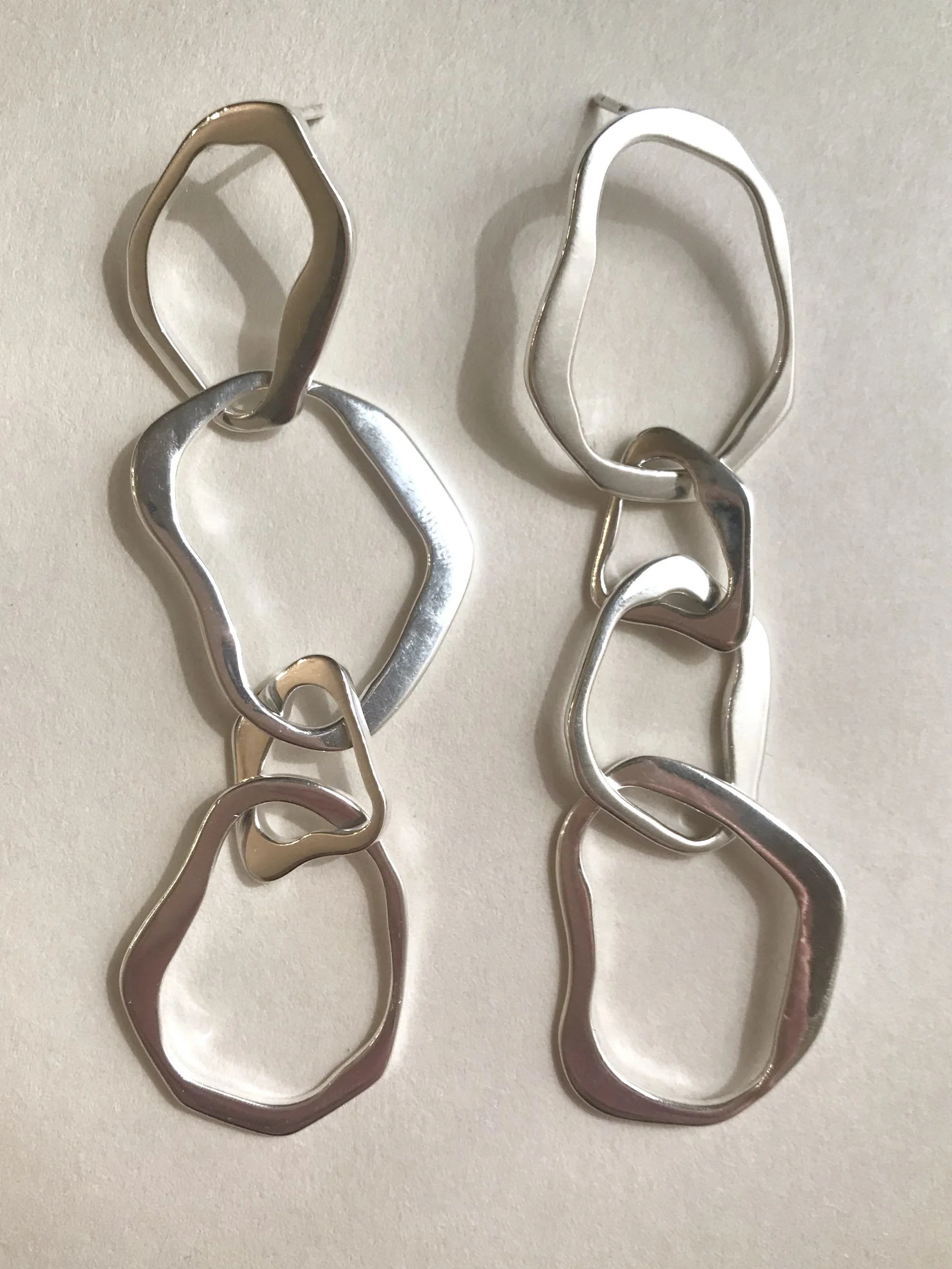 the long earring in silver
