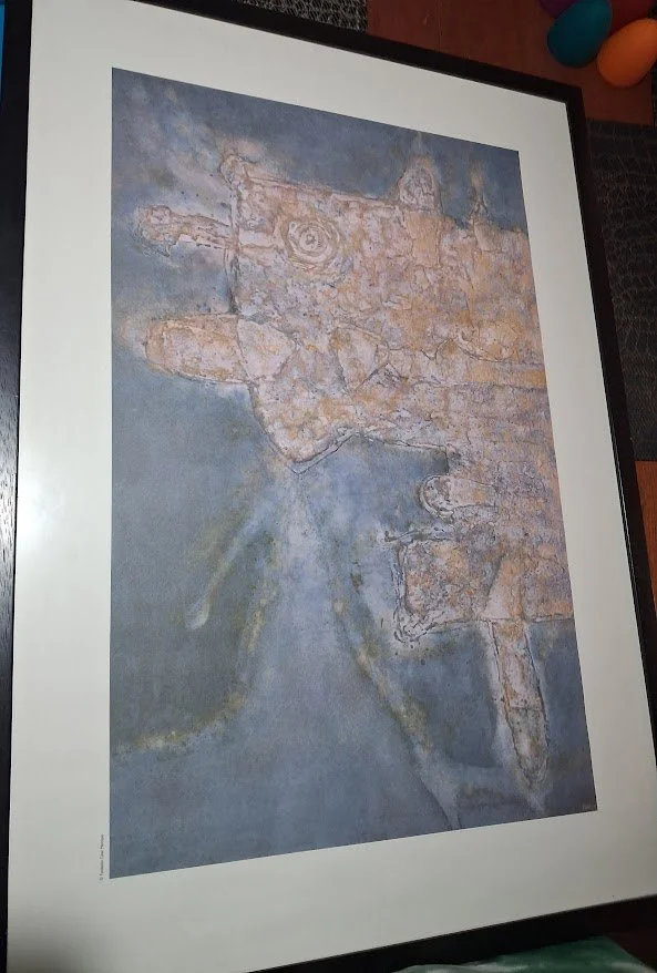 Framed & Glazed Rare ABSTRACT 1992 Cesar Manrique Foundation Serigraph Art Print "FONDO"