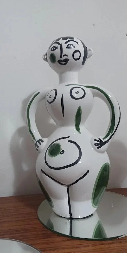 Stunning RARE Cesar Manrique Signed Large Ceramic Lady Figural Woman Ceramic Studio Pottery Ceramic Sculpture