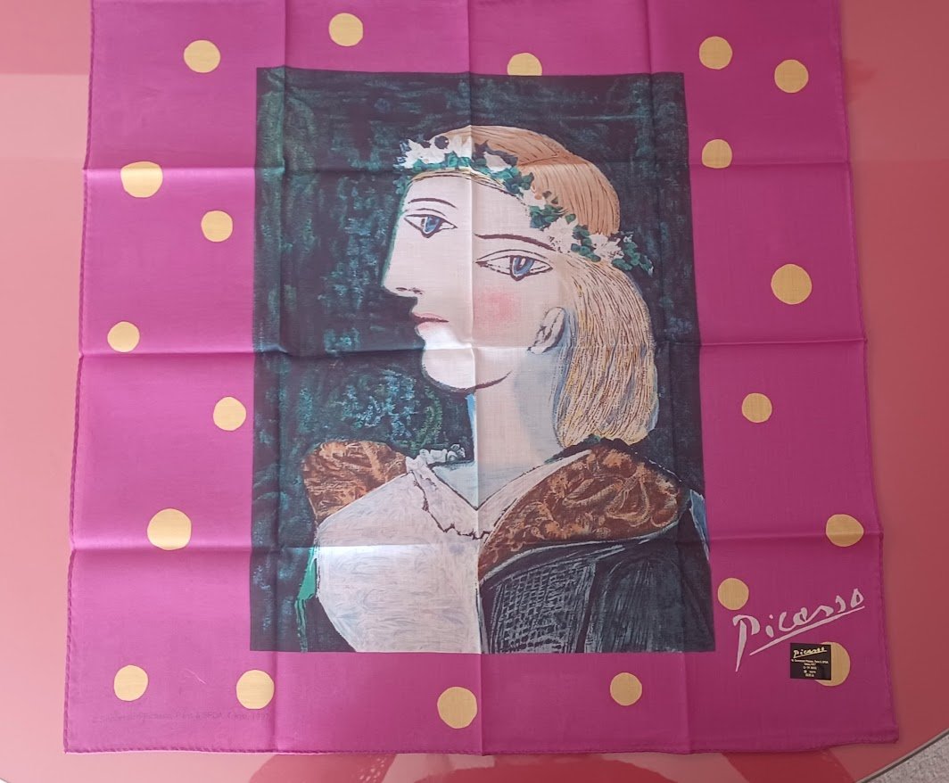 Picasso Art Scarf Textile for Framing Marie-Therese Japan Made AS NEW With Tags