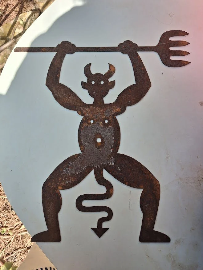 Large Cesar Manrique design Metal El Diablo Devil Man Handmade Timanfaya Fire Mountain Lanzarote