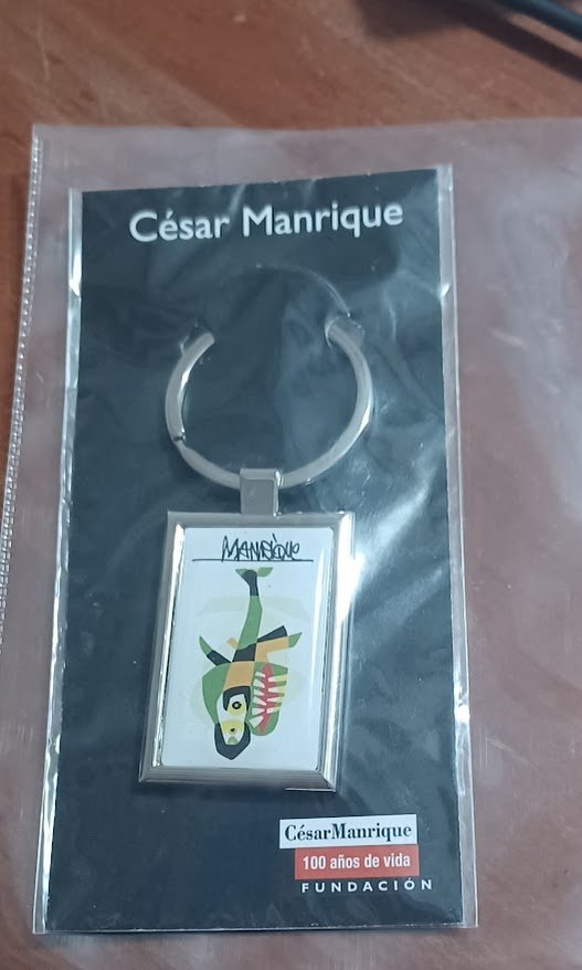 Cesar Manrique Signed Foundation Centenary Year 2019 Shark Fish Atlantic Fauna Key Ring Original