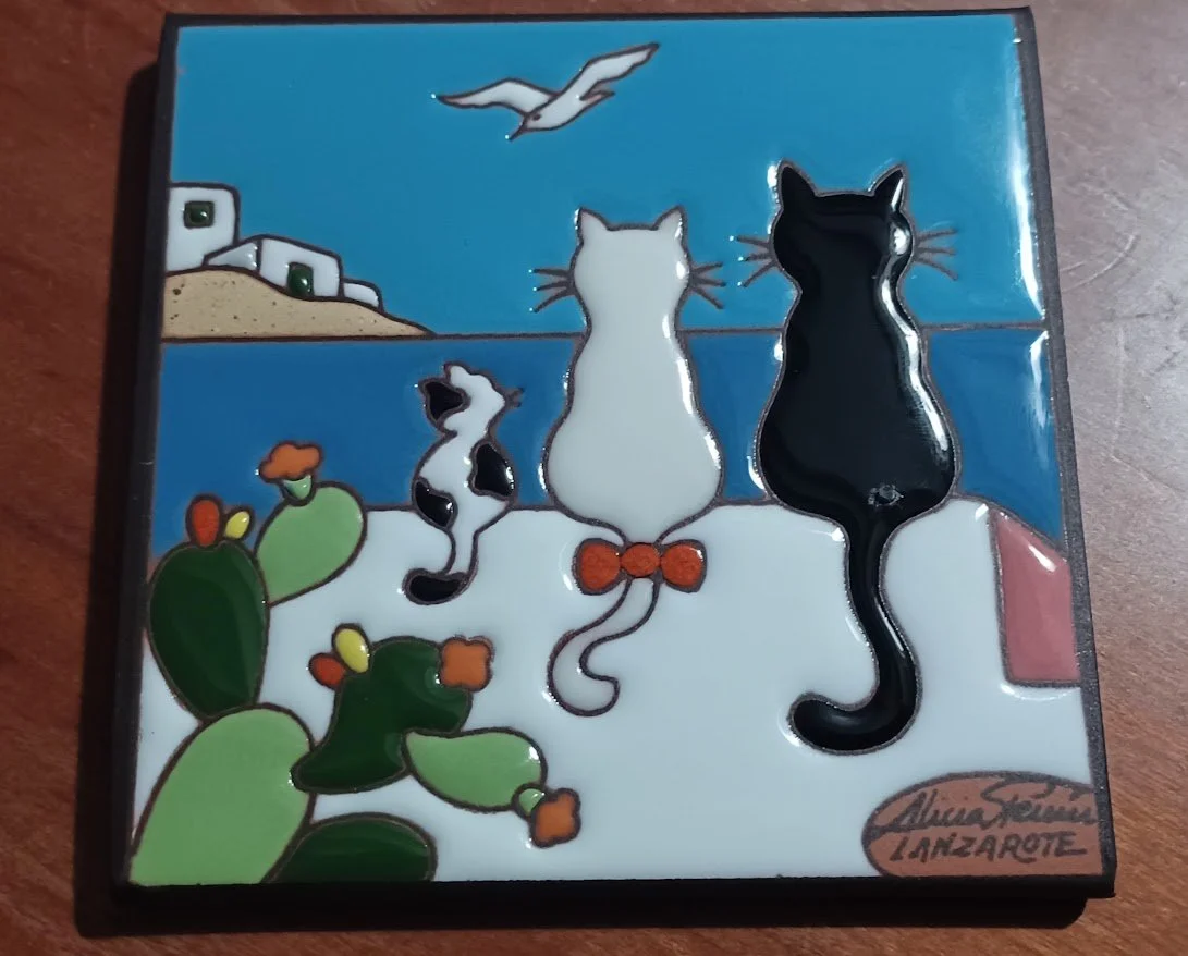 Stunning Hand Signed Alicia Penin Lanzarote Art Tile