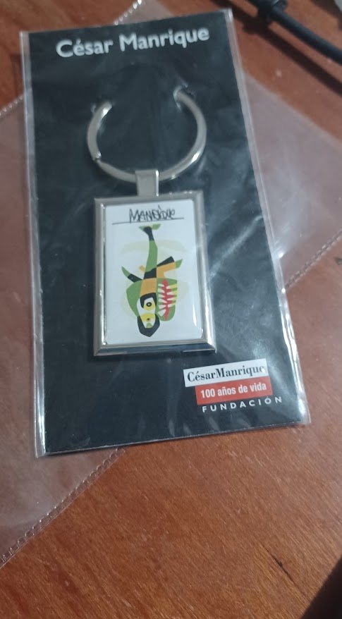 Cesar Manrique Signed Foundation Centenary Year 2019 Shark Fish Atlantic Fauna Key Ring Original
