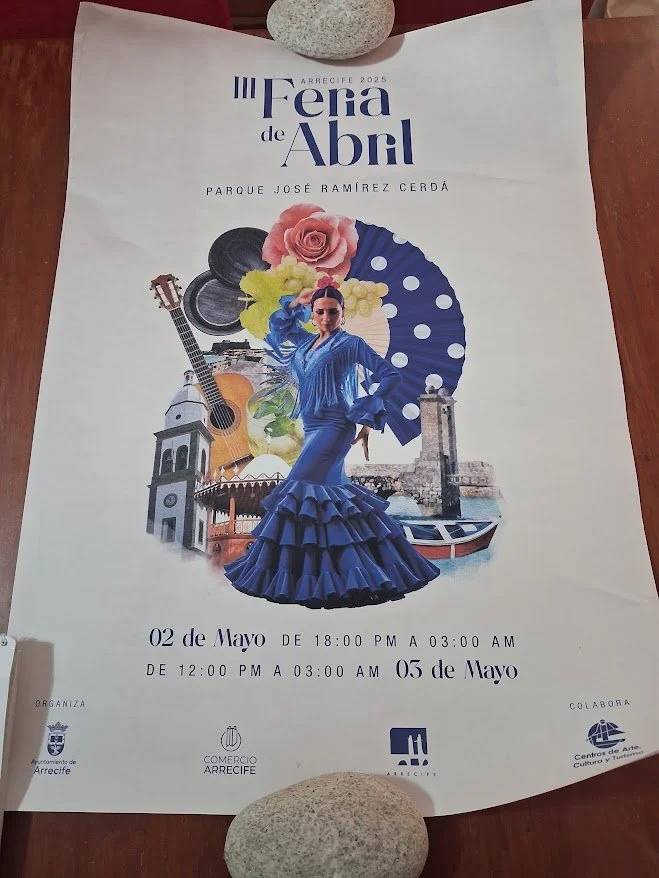 Original 2025 Poster III ARRECIFE Flamenco Feria de Abril Lanzarote AS NEW