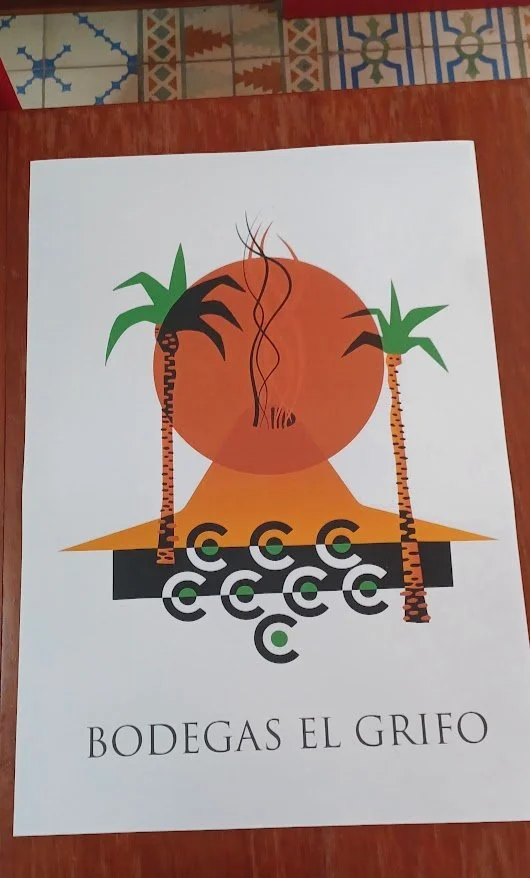 Original Vintage Cesar Manrique  Design El Grifo Wine Bodega Lanzarote PRINT