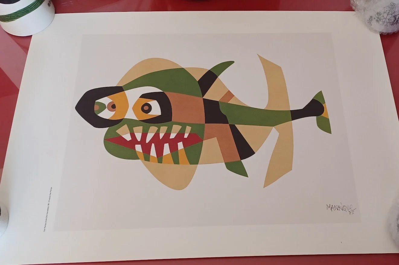 Original Cesar Manrique Foundation Signed Large Shark Print 