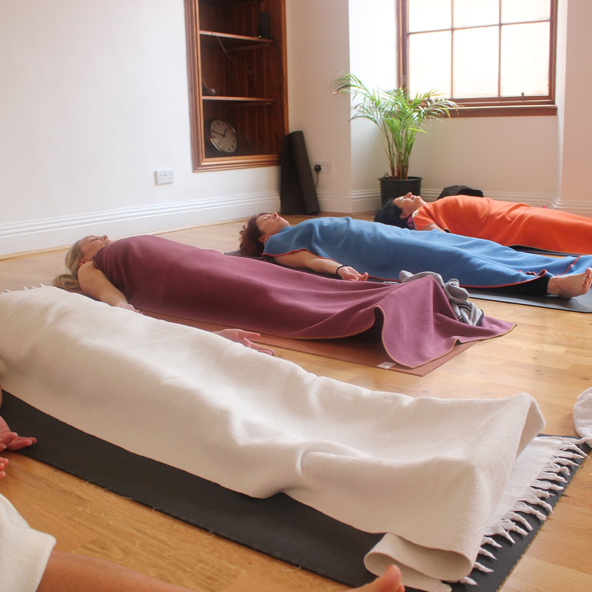 Yoga nidra is a simple, deeply relaxing process. Many of us experience it at the end of a class or workshop. It is both a guided relaxation and an effortless state of being; a wonderful practice of rest, whilst the brain is working at a deep level of