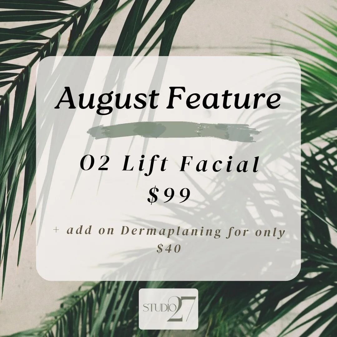 The O2 Lift Facial is perfect for all skin types - even those with tanned or sun-exposed skin, sensitive skin, expecting or nursing moms, or those suffering breakouts!

Papaya &amp; pineapple enzymes break up proteins and dead skin on the surface, le