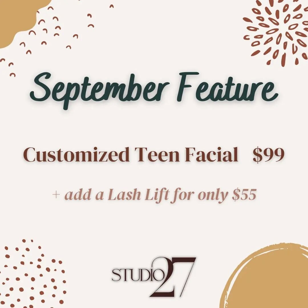 SEPTEMBER FEATURE 

Back to School Special

Customized Teen Facial $99
+ add a Lash Lift for only $55!

.
.
.

#yqr #yqresthetics #yqrbeauty #yqrskincare #yqrfacials #yqrentrepreneur #yqrsmallbusiness #yqrsupportlocal #yqrwomeninbusiness #yqrfemaleow