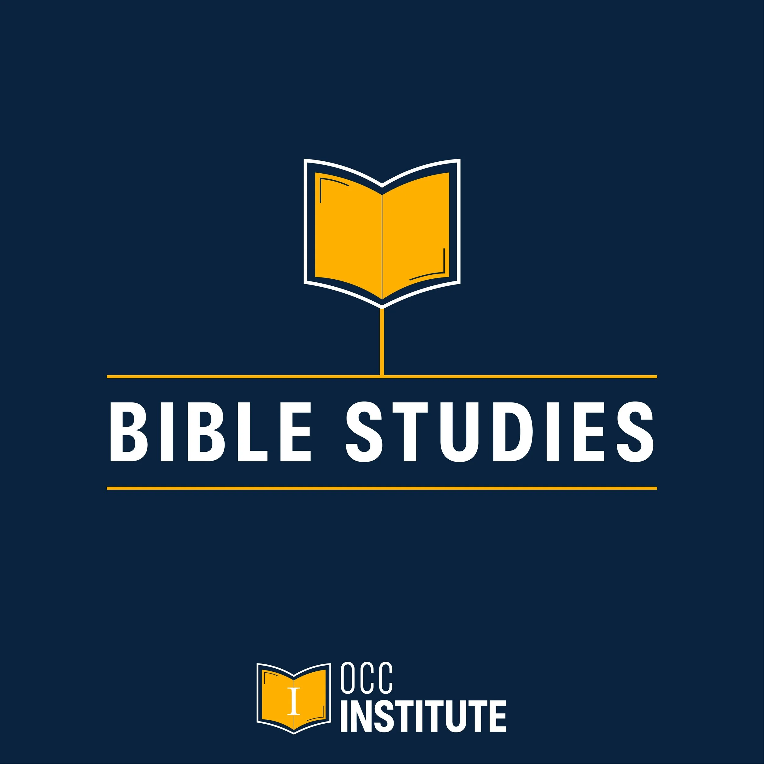 Logo of the Bible Quarterly Institute with an open book icon in yellow and white, on a dark blue background.