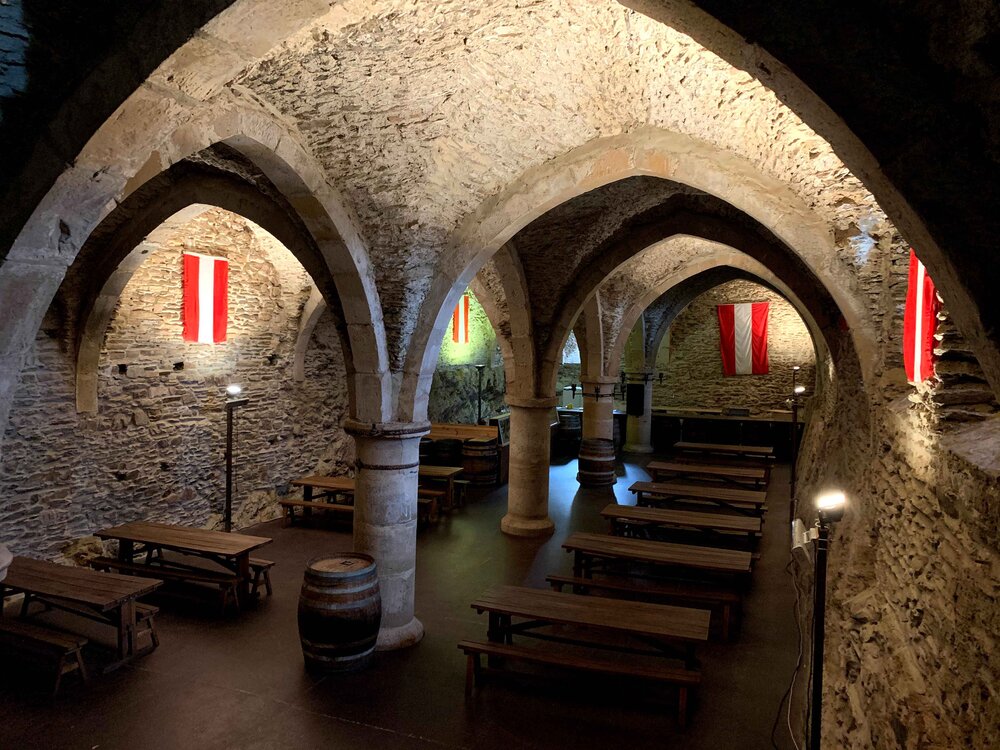 Wine Cellar in the Vianden Castle in Luxembourg.jpg