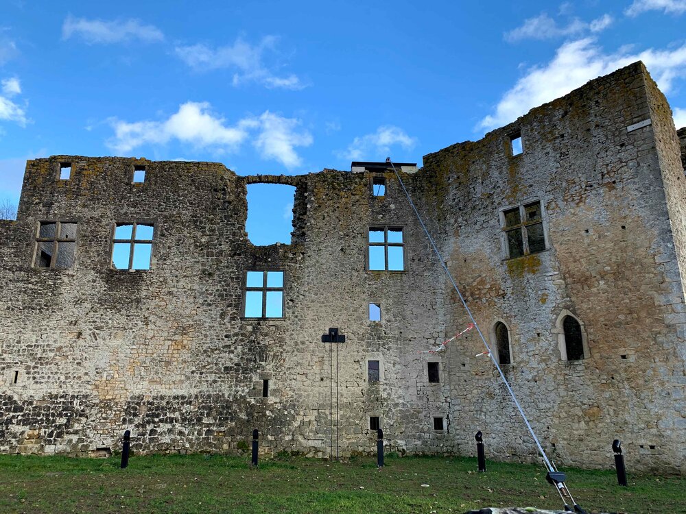 Windows in the Koerich Castle in the Valley of the Seven Castles in Luxembourg.jpg