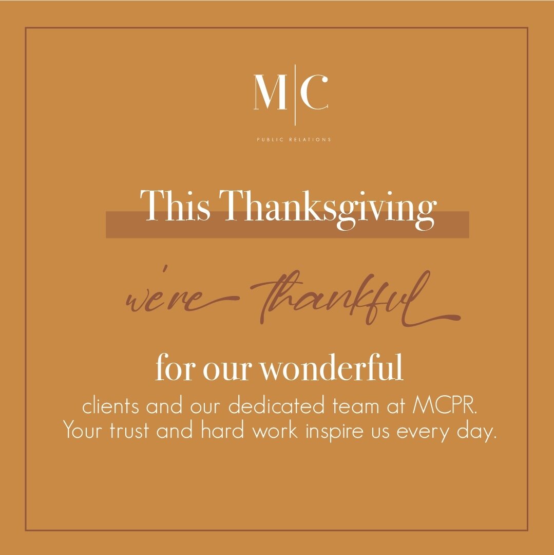 Happy Thanksgiving! 🥂 On this special day, we want to share our genuine appreciation for our wonderful clients, the many hardworking journalists we work with on a daily basis, and our amazing team members - we wouldn&rsquo;t be where we are today wi