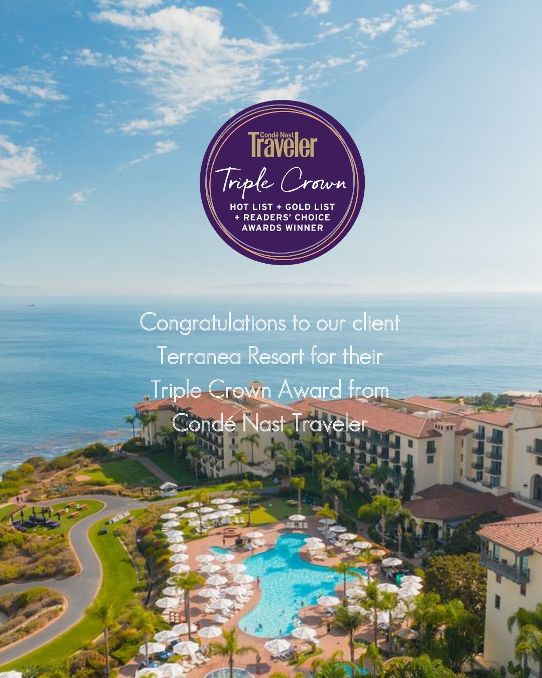 Congratulations to @TerraneaResort on earning @CNTraveler's prestigious TRIPLE CROWN distinction. 🏆 Awarded to properties recognized across the Hot List, Gold List and Readers&rsquo; Choice Awards, this honor reflects Terranea&rsquo;s enduring excel