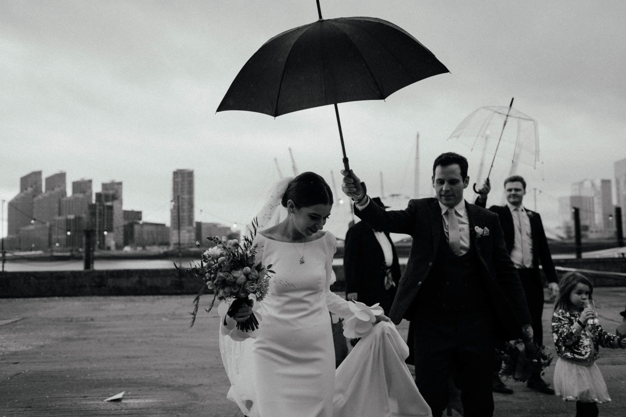 Rainy wedding at Trinity Buoy Wharf 