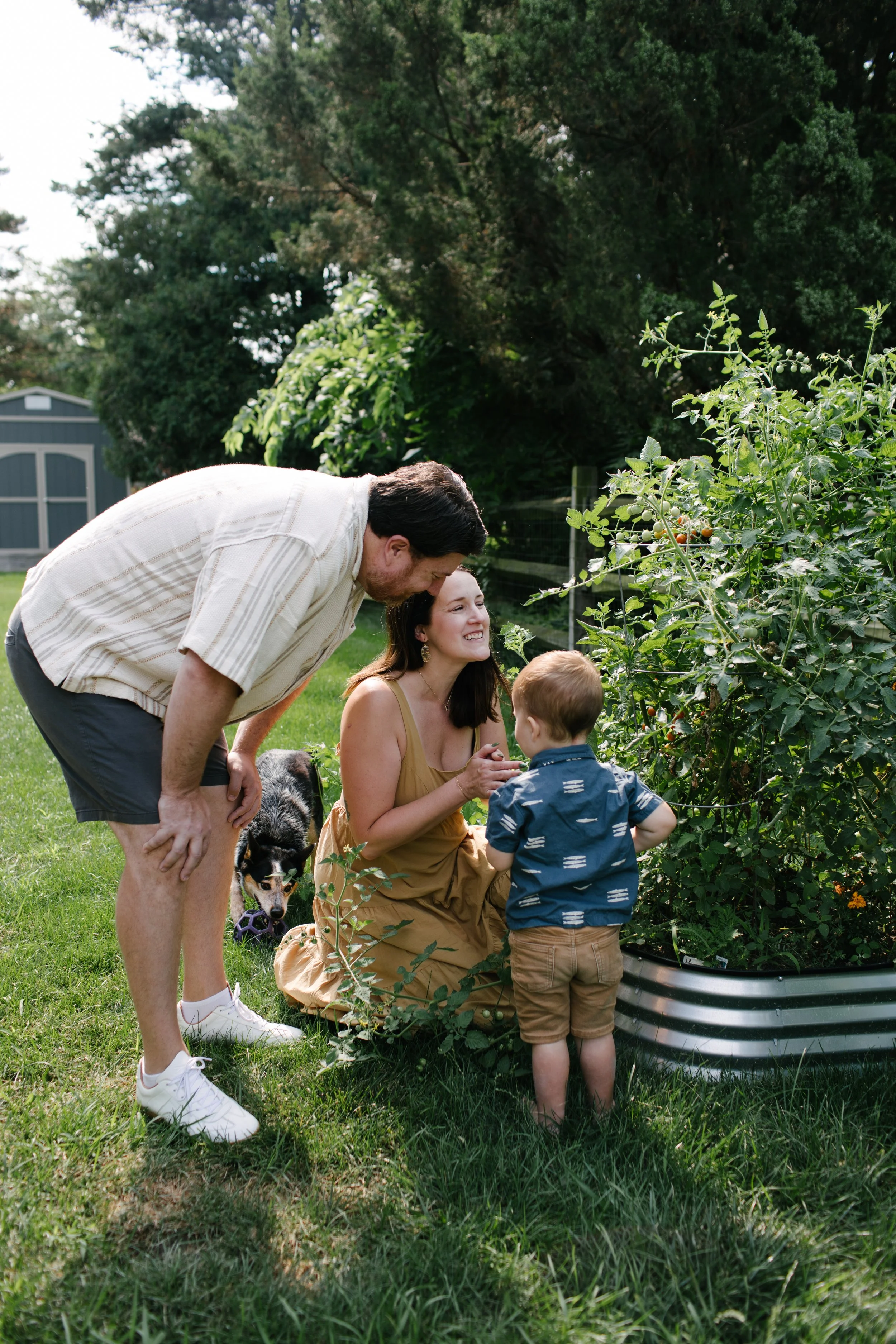 family in the garden