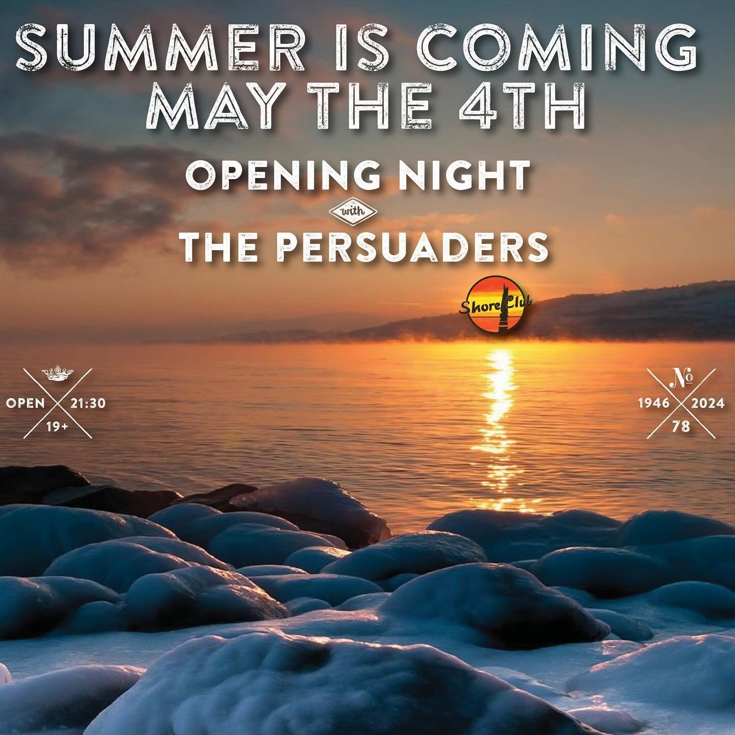 Kicking off our 78th season this Saturday night with The Persuaders! Doors at 9:30, 19+
VIP passes still available for the season email luke@shoreclub.ca to book yours now!
.
#summerof78 #livemusic #shoreclub #lobster