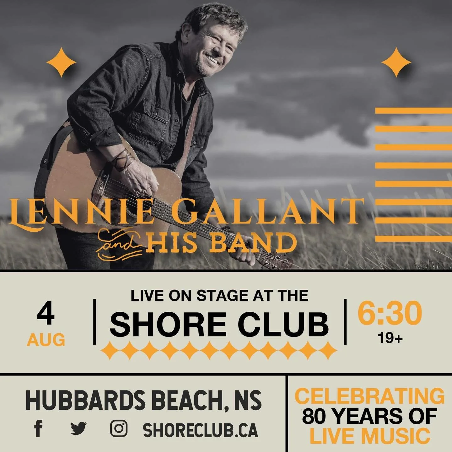 It only took us 80 years to get Lennie Gallant and his 16 studio albums off the Island and we can&rsquo;t wait! Come out and celebrate Schooner Race Week on Hubbards Cove and maybe drink one too!
.
Tuesday Aug 4, 2026 - Doors 6:30
.
🎫 Tickets on sal