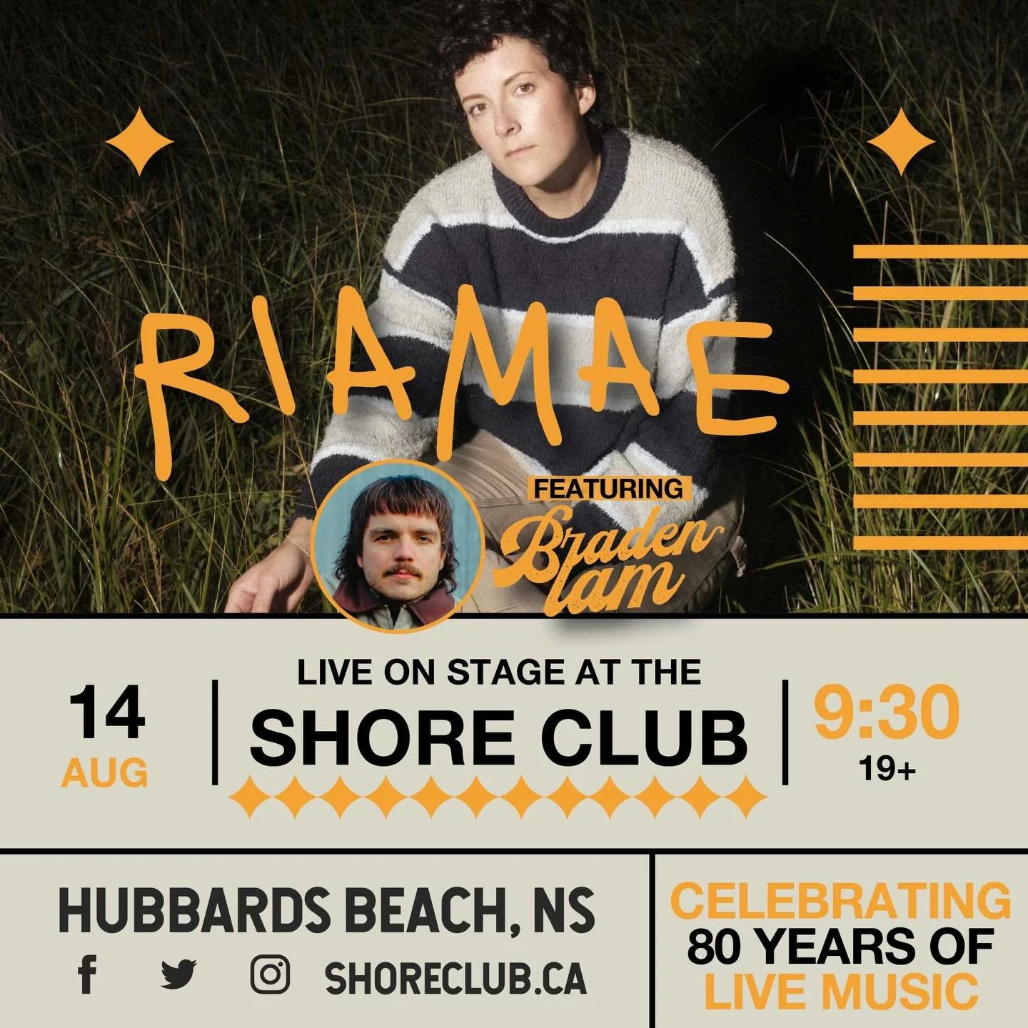Hook-driven &amp; confessional writing that hits hard! Experience Ria Mae and her headline debut featuring rising star Braden Lam this August. This one will resonate with you!
.
Show: Aug 14, 2026 - Doors 9:30, 19+
On Sale: Tuesday April 14 at 10am A