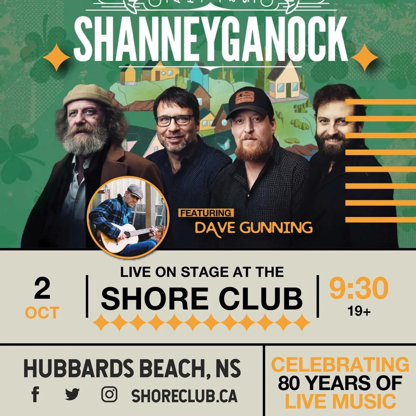 Buds tell your b&rsquo;ys - Shanneyganock is back to knock your socks off. This time with Dave Gunning. Come on out for a rip before it&rsquo;s too late!
.
Show - Oct 3, 2026 - Doors 9:30, 19+
Tickets 🎫 - On Sale Tuesday June 9 at 10am AST
www.shore
