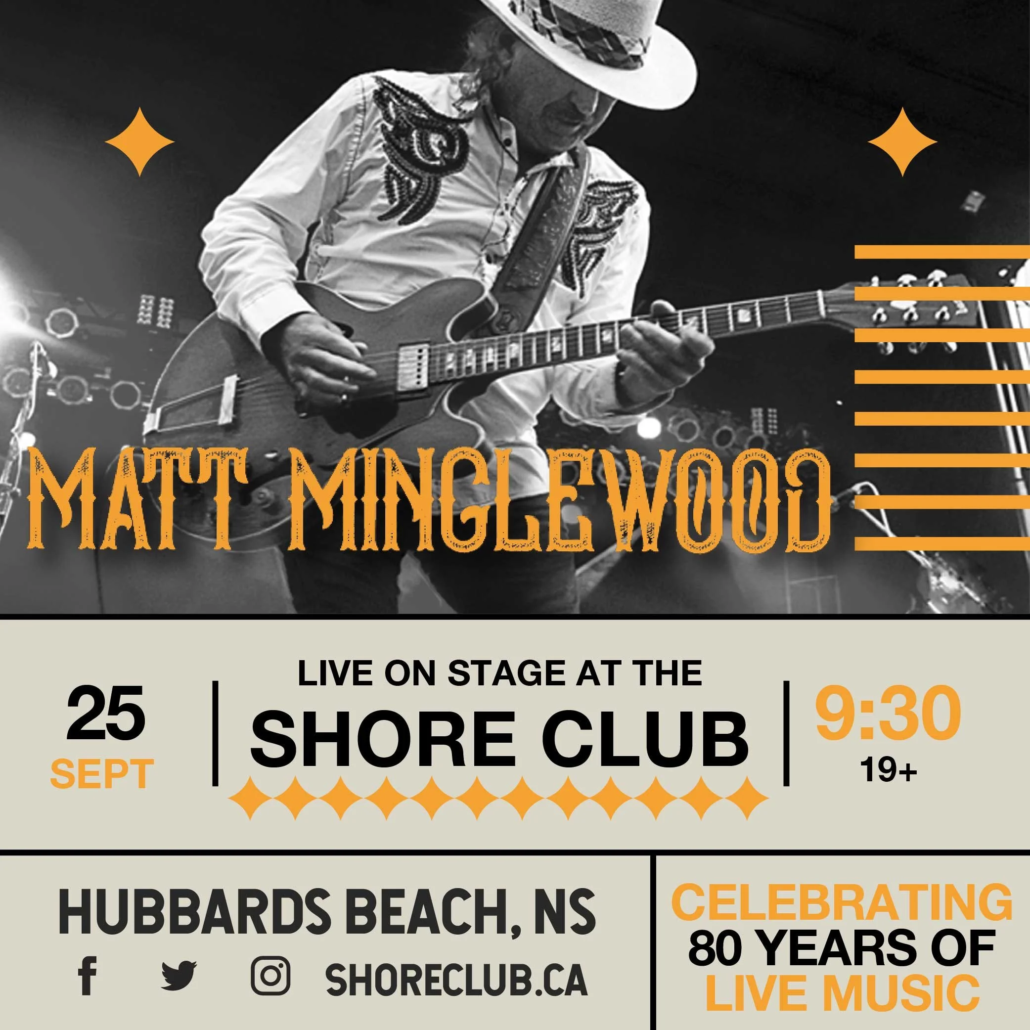 Matt Minglewood Live at the Shore Club September 25, 2026